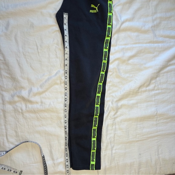 Puma Kids XL (14-16)Black Joggers with Neon Green Accents - Picture 3 of 7
